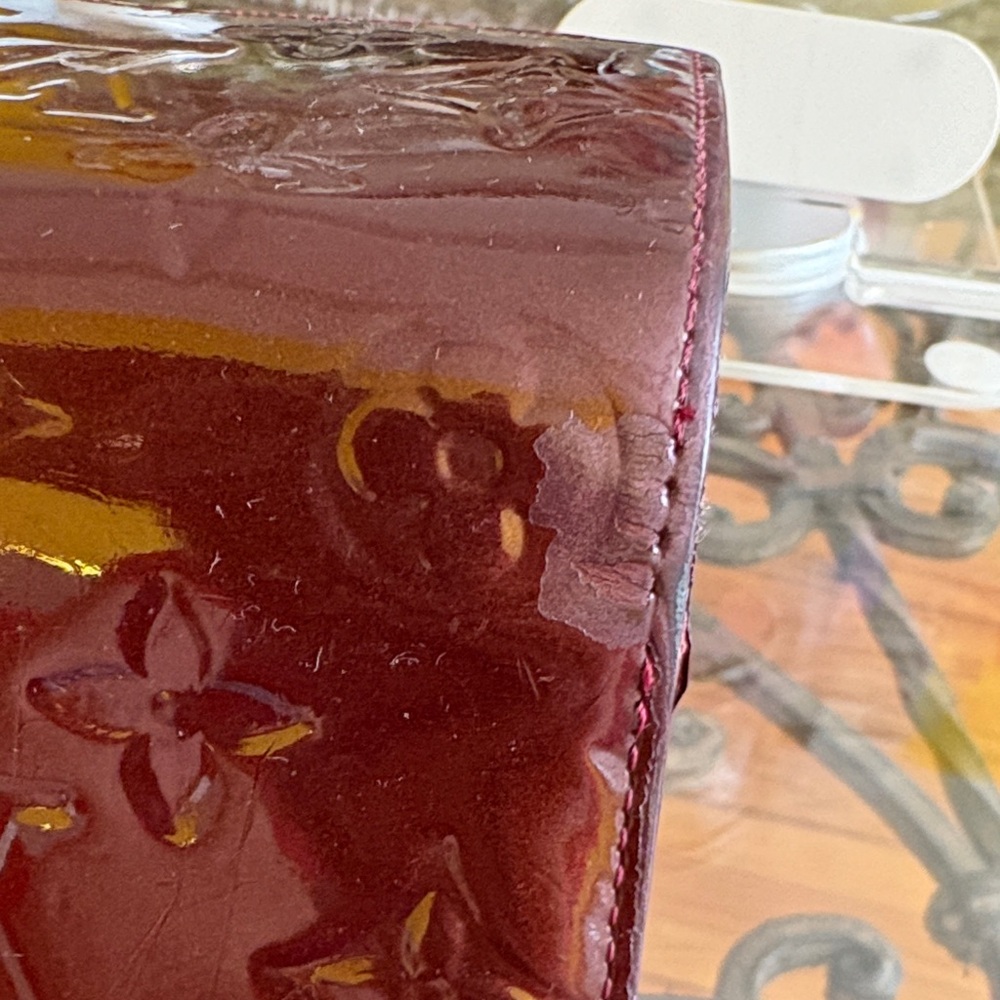 Authentic Louis Vuitton Burgundy Patent Leather Vernis Wallet - Picture 10 of 16